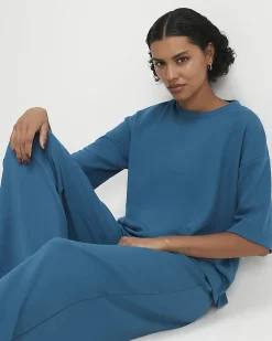 Blue Premium Short Sleeve Boxy T-shirt