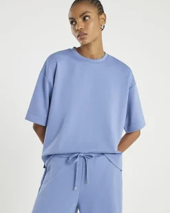 Blue Premium Short Sleeve Boxy Fit T-shirt
