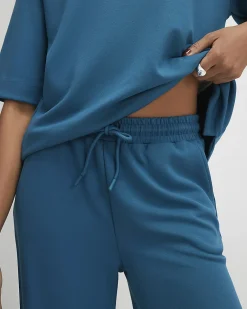 Blue Premium Wide Leg Joggers