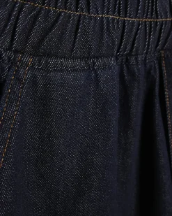 Blue Pull On Barrel Leg Jeans