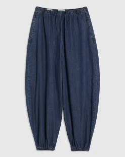Blue Pull On Cuffed Hareem Jeans