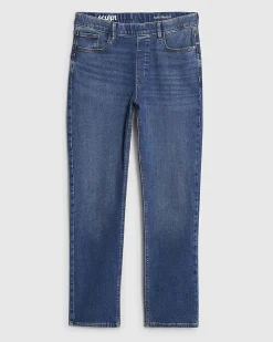 Blue Pull-On Elasticated Sculpt Slim Jeans
