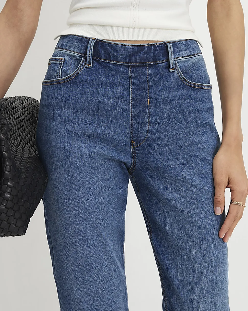 Blue Pull-On Elasticated Sculpt Slim Jeans