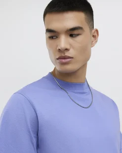 Blue Regular Fit Crew Neck Midweight T-Shirt