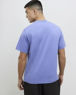 Blue Regular Fit Crew Neck Midweight T-Shirt