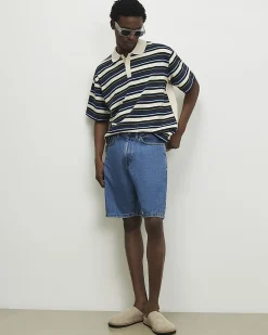Blue Regular Fit Denim Shorts