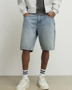 Blue Regular Fit Denim Shorts