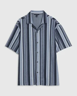 Blue Regular Fit Geometric Print Shirt