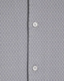 Blue Regular Fit Triangle Jacquard Shirt