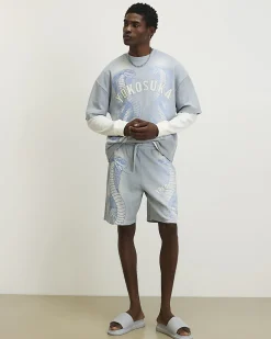 Blue Regular Fit Washed Yokosuka Shorts