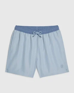 Blue Regular Length Colour Block Swim Shorts