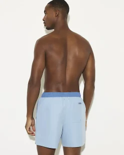 Blue Regular Length Colour Block Swim Shorts