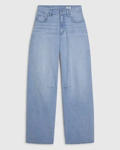 Blue Relaxed Straight Leg Jeans