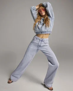 Blue Relaxed Straight Leg Jeans