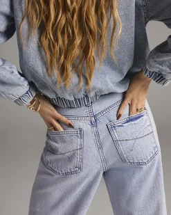 Blue Relaxed Straight Leg Jeans
