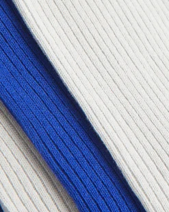 Blue Ribbed Socks 2 Pack