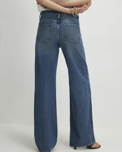 Blue Ripped Relaxed Straight Jeans