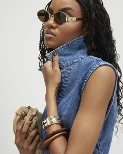 Blue Ruched Front Denim Mini Dress