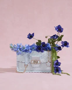 Blue Scalloped Edge Shoulder Bag