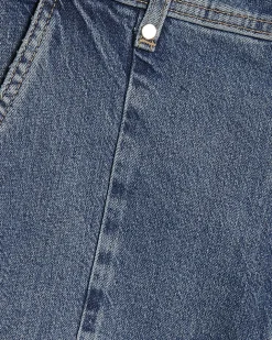 Blue Seam Detail Cropped Jeans
