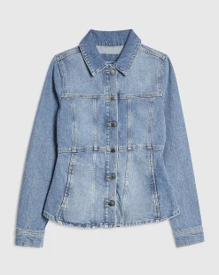 Blue Seamed Denim Jacket