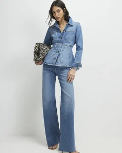 Blue Seamed Denim Jacket