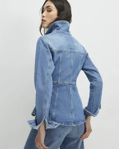 Blue Seamed Denim Jacket