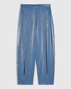Blue Shimmer Balloon Leg Trousers