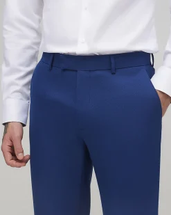 Blue Skinny Fit Textured Suit Trousers