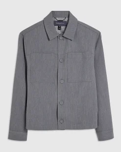 Blue Slim Fit Button Up Jacket
