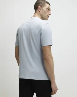 Blue Slim Fit Crew Neck T-Shirt