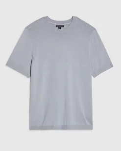 Blue Slim Fit Essential Knit T-shirt