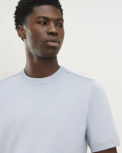 Blue Slim Fit Essential Knit T-shirt
