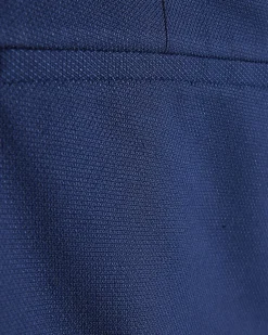 Blue Slim Fit Stretch Textured Suit Trousers