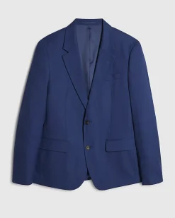 Blue Slim Fit Stretch Textured Suit Jacket