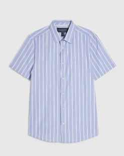 Blue Slim Fit Stripe Shirt