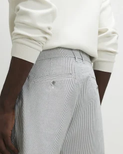 Blue Slim Fit Stripe Shorts