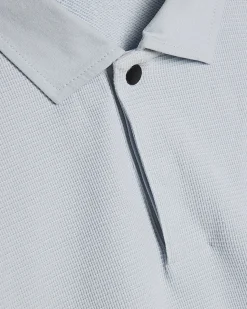 Blue Slim Fit Textured Polo Shirt