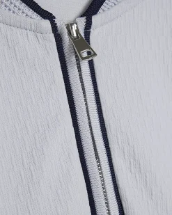 Blue Slim Fit Textured Tipped Polo Shirt