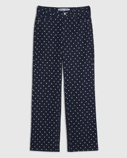 Blue Spot Print Relaxed Straight Jeans