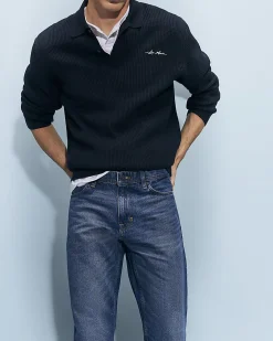 Blue Straight Leg Jeans