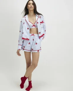 Blue Strawberry Three Piece Loungewear Set