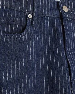 Blue Stripe Relaxed Straight Jeans