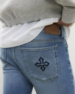 Blue Super Skinny Fit Ripped Stretch Jeans