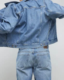 Blue Tapered Fit Stretch Jeans