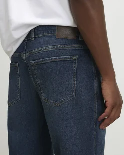 Blue Tapered Fit Stretch Jeans