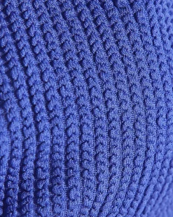 Blue Textured Cami Bikini Top