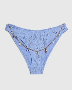 Blue Textured Shell Bikini Briefs