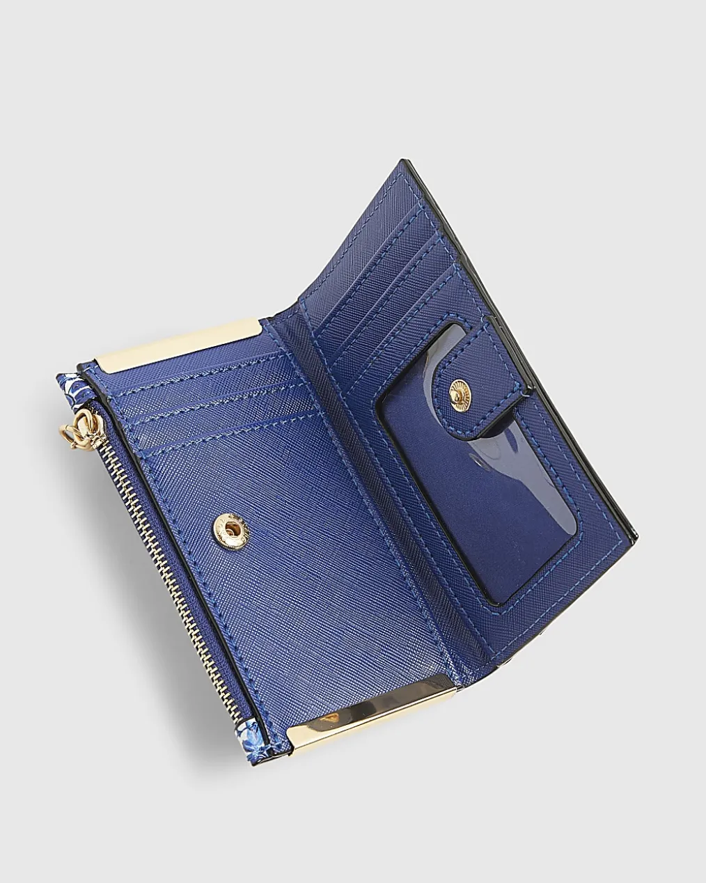 Blue Tile Print Mini Purse