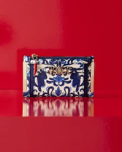 Blue Tile Print Mini Purse